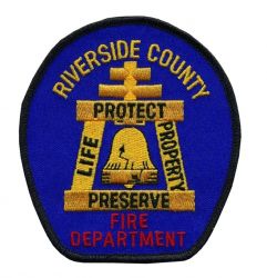 RIVERSIDE COUNTY (CA) FIRE DEPARTMENT SHOULDER PATCH.